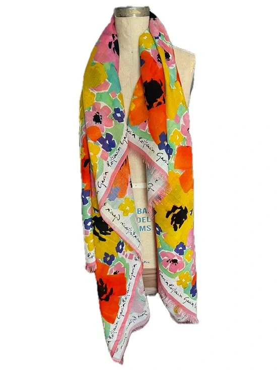 Purificacion Garcia Floral Wool Scarf - Picture 1 of 6